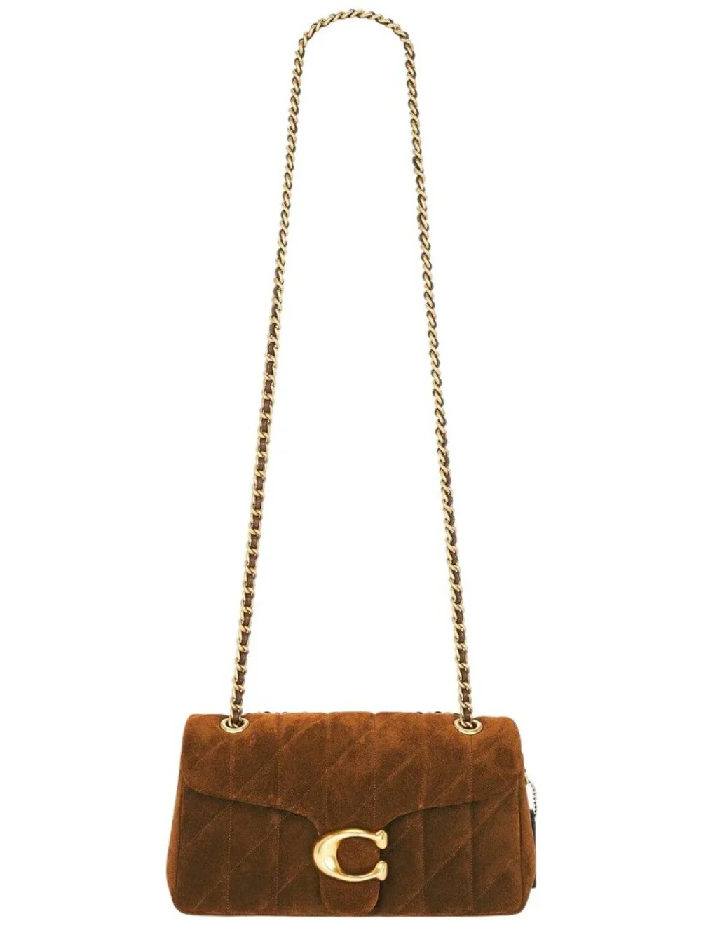 Coach Tabby Shoulder Bag 26 in Warm Brown Womens Suede Brass Hardware